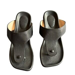 Loewe Black Leather Sandals